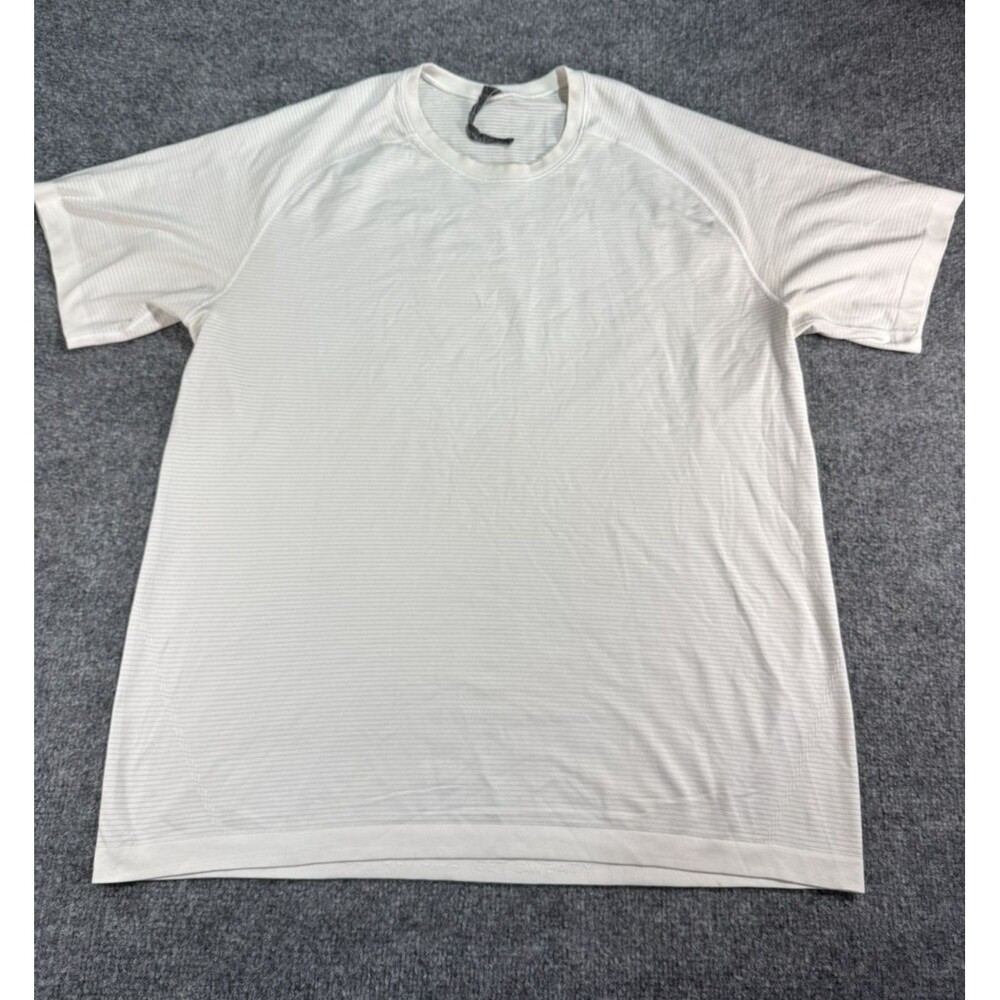 Lululemon Soft Jersey Short Sleeve Shirt Men’s XL White Oatmeal Raglan Athletic